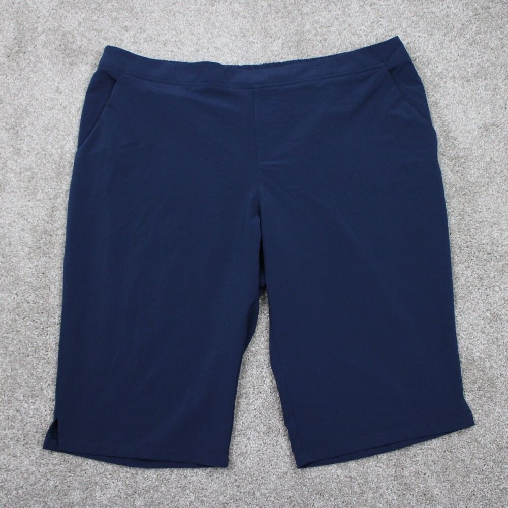 Coolibar Shorts Mens XL Blue UPF 50+ Polyester Stretch‎ Flat Front w/ 15" inseam